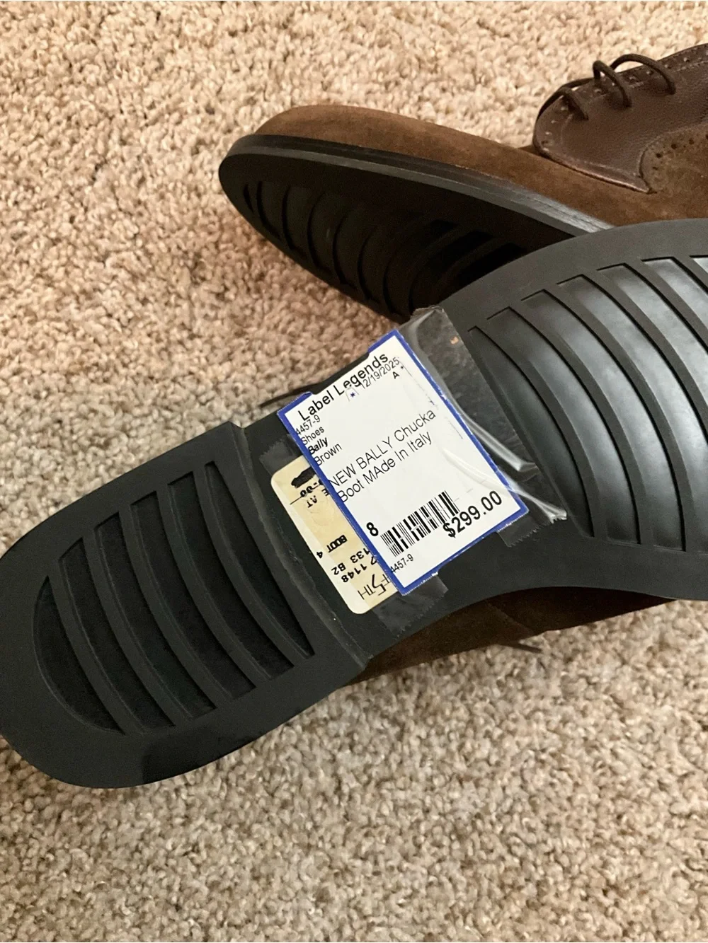 Bally Brown Suede Men's Chukka Boots size 7.5E